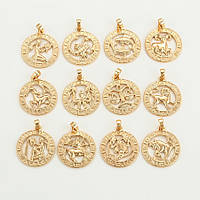 Кулони знаки зодіаку ювелірна біжутерія Xuping позолота 18К підвіска 20 х 28мм медичне золото