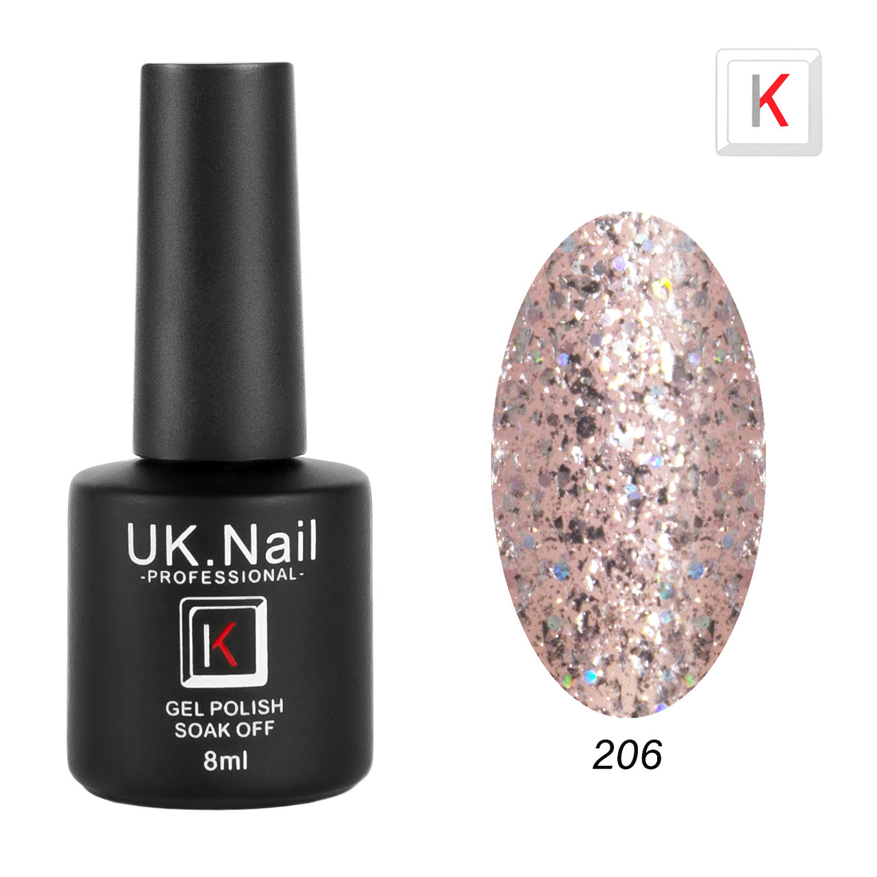 Гель-лаки UK.Nail 8 мл №206