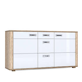 Комод E 2Д3Ш у спальню Davin Дуб Каньйон / Білий Глянець Blonski