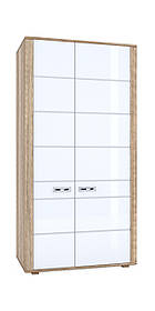 Шафа розпашна F 2Д у спальню Davin Дуб Каньйон / Білий Глянець Blonski