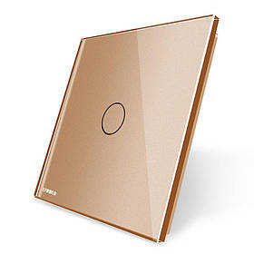 Скло накладка для механізмів Livolo (1 канал) Золотий