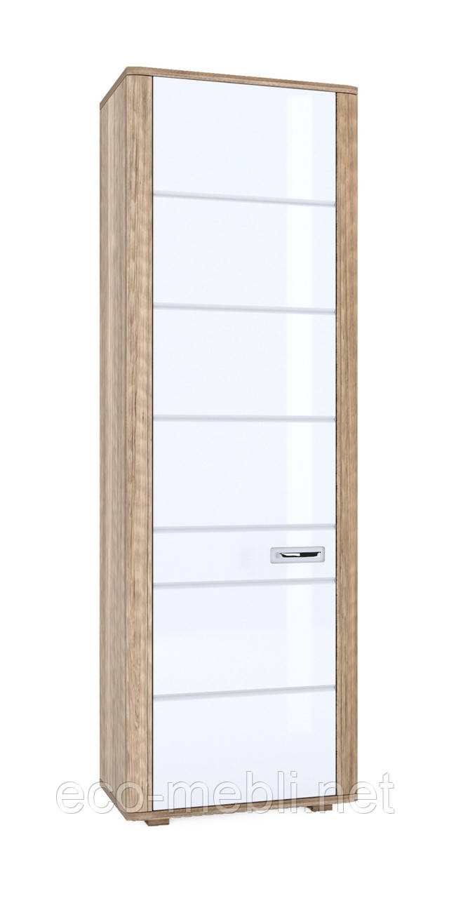 Пенал V 1Д у вітальню Davin Дуб Каньйон / Білий Глянець Blonski, фото 1