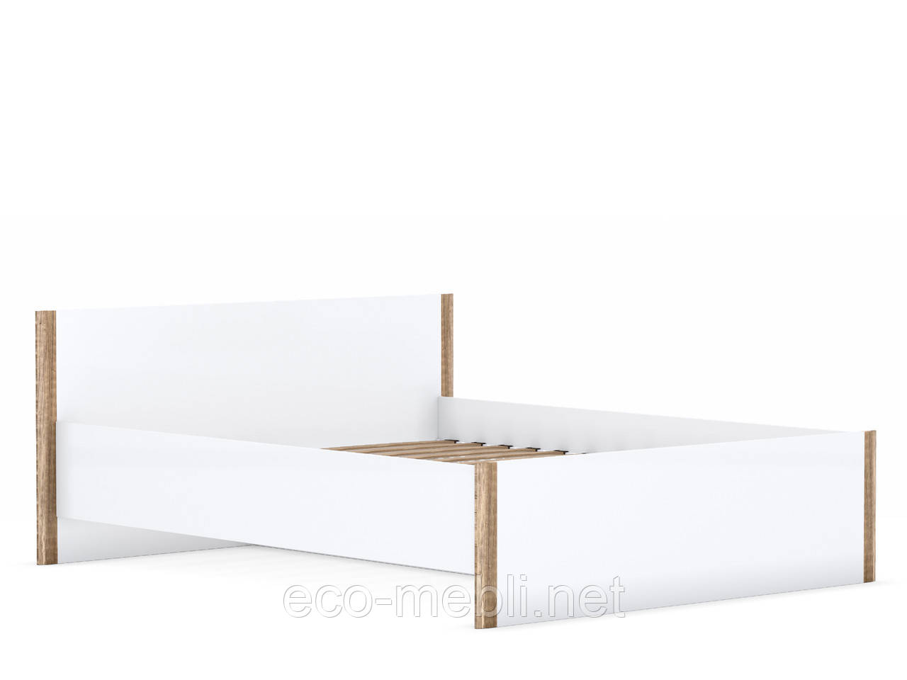Двоспальне ліжко Z2 160х200 у вітальню Davin Дуб Каньйон / Білий Глянець Blonski, фото 1