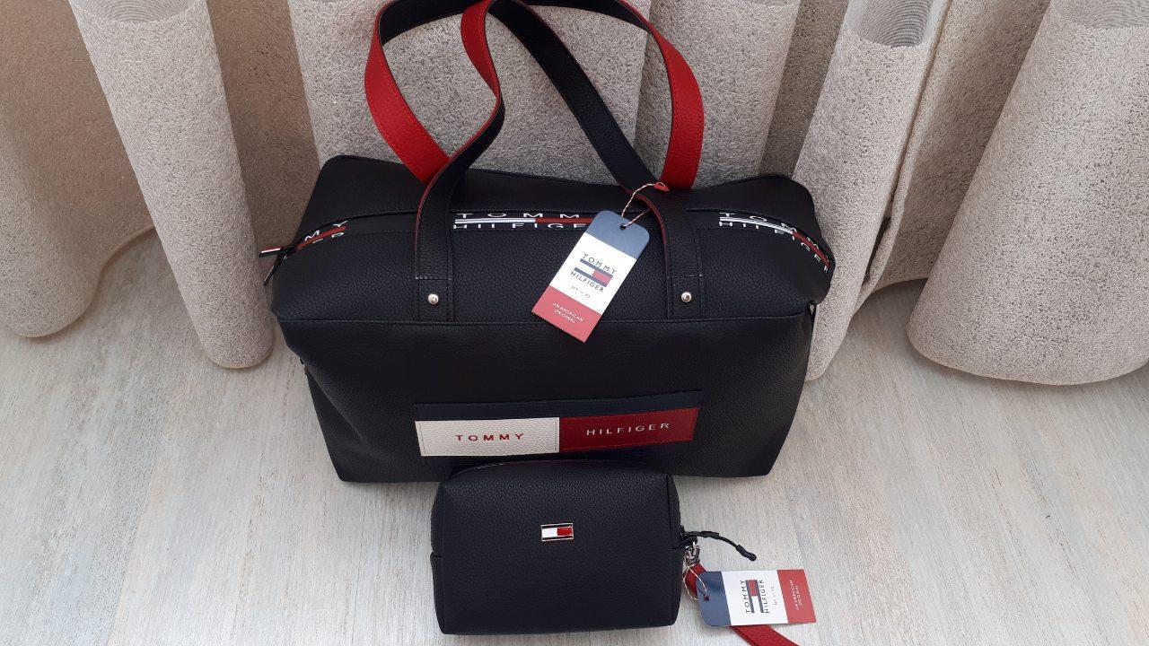 Спортивная сумка tommy hilfiger с косметичкой 2 черный и синий - фото 3 - id-p975212890
