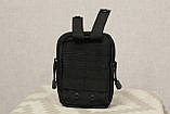 Тактична універсальна (поясний) сумка - підсумок Mini warrior з системою M. O. L. L. E Black (001-black), фото 4