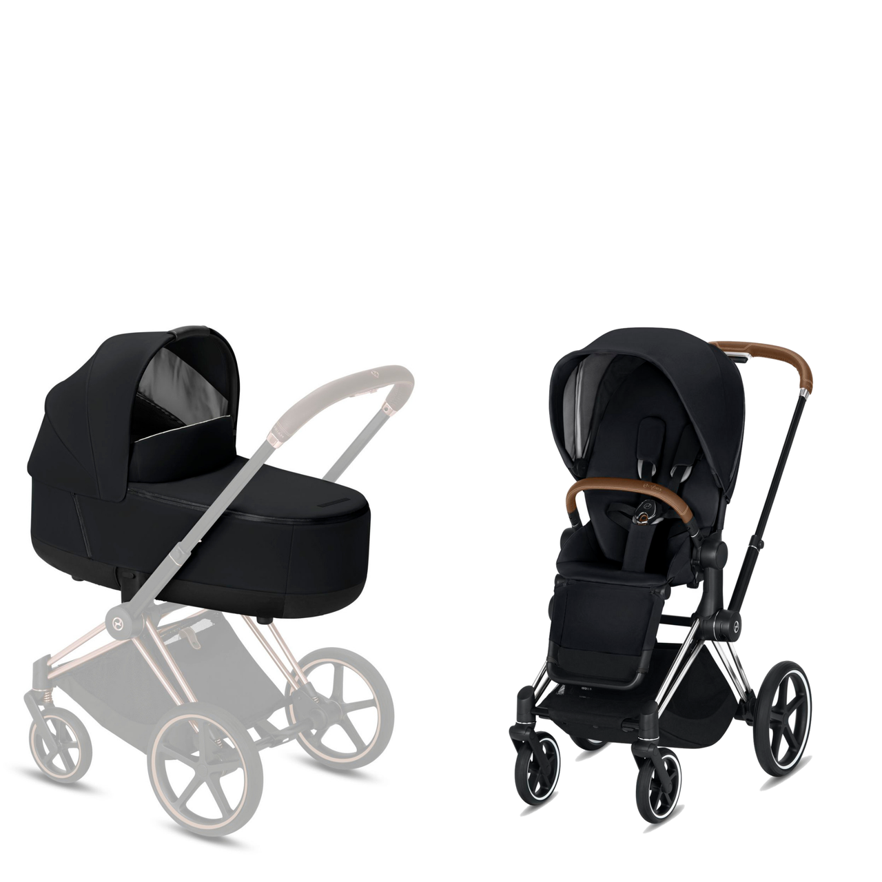 Cybex — Коляска Priam3 система 2в1, колір Premium Black/Chrome