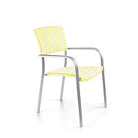 Стілець обідній Кафе-Палермо без текстилю, каркас алюміній, віск. ротанг L10, A01 Жовтий перламутр (Pradex ТМ)