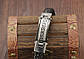 Шкіряний браслет "Античний" зі вставками з нержавіючої сталі, колір сріблясто-чорний, фото 5