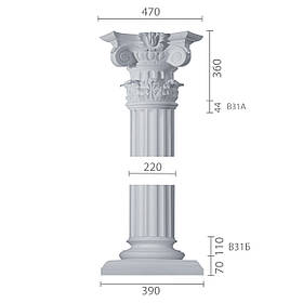 Колона з гіпсу, гіпсова колона ка-31 (1/2)