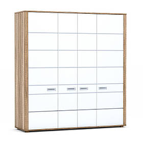 Шафа розпашна N 4Д у спальню Davin Дуб Каньйон / Білий Глянець Blonski