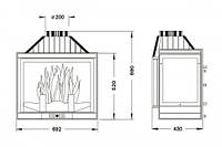 Камінна топка Uniflam 700 Стандарт - праве скло з шибером і подачею повітря, фото 3