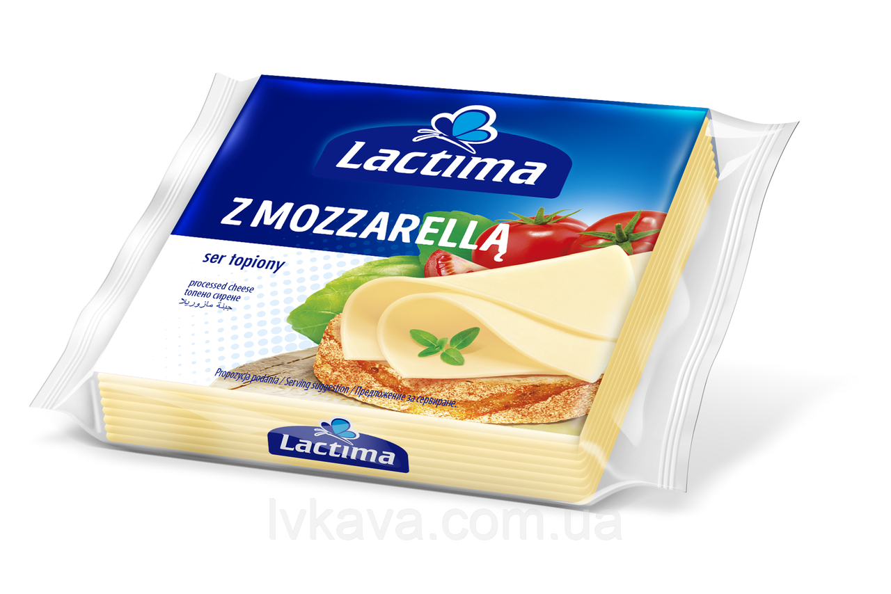 Сир плавлений нарізаний Lactima з моцареллою, 130 г