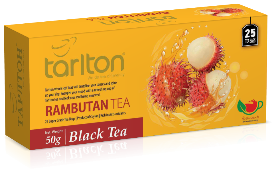 Чай чорний пакетований Тарлтон Rambutan Black Tea зі смаком фрукта рамбутан 25 пак х 2 г
