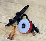 Задній ліхтар мигалка для велосипеда USB заряджання, фото 2
