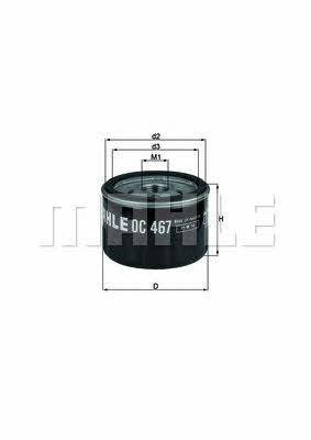 

Фільтр масляний Mahle/Knecht OC 467 Mazda/Mitsubishi 1.6;1.8;2.0;