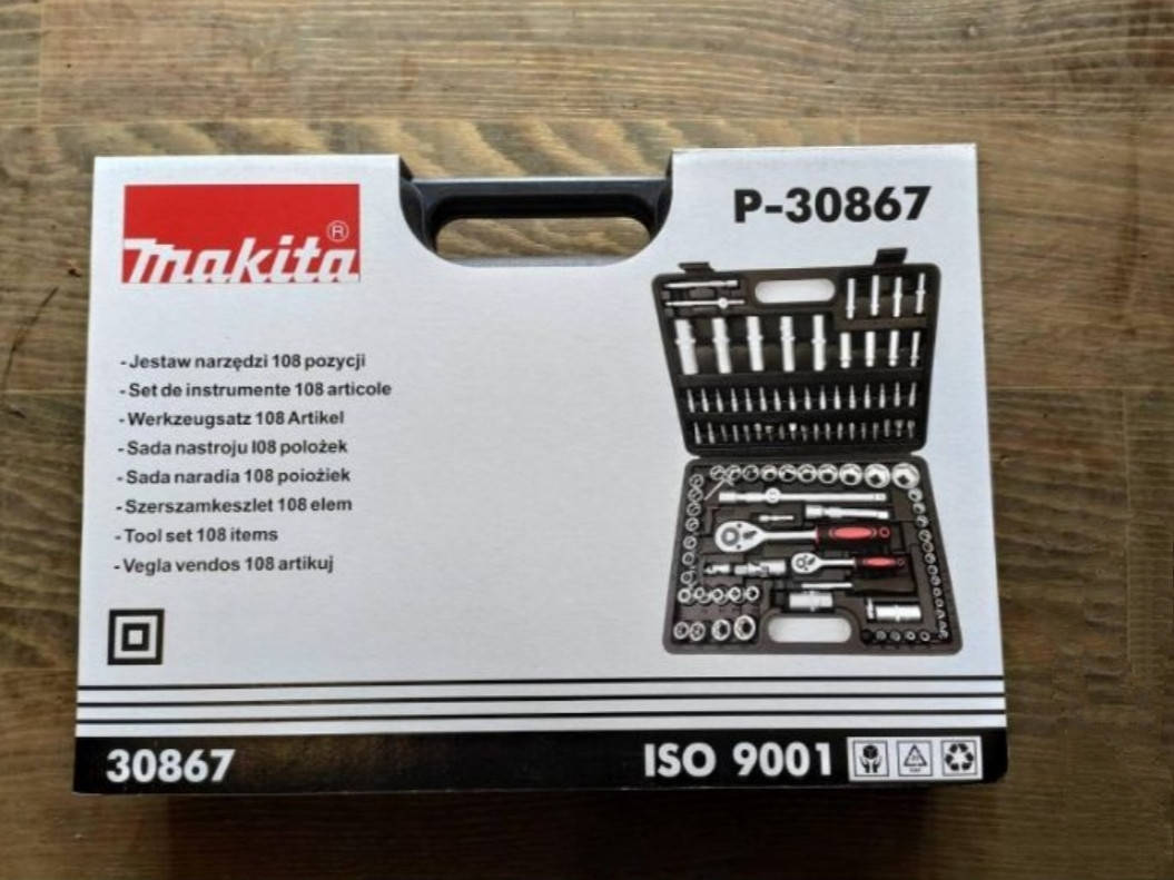 

Набор инструментов Makita 108 штук / головок ключей хром-ванадий