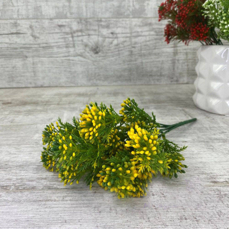 

Букет зелени искусственной "ягоды мелкие" к-189, Желтый