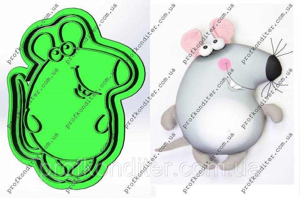 Пластикова вирубка з відбитком "Мишка в польоті №3", 10см, фото 1