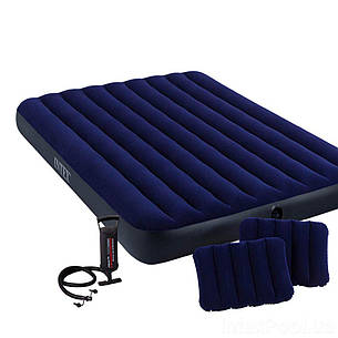 Надувний двоспальний матрац Intex 68765 з двома подушками, насосом, фото 2