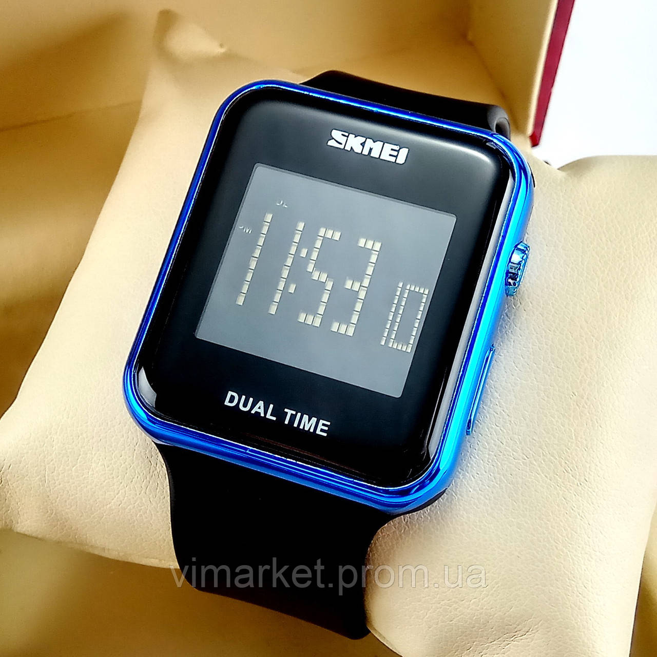 Подвійне час (Dual time). Спортивні, кварцові (електронні наручні годинники Skmei SKM-1271 синій хром