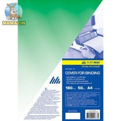 Обкладинки для палітурки BUROMAX A4 50 шт. пластик 180мкм прозорий зелений 78469 G-Rich