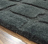 Темно-сірий однотонний килим на підлогу, купити рельєфні килими, фото 2