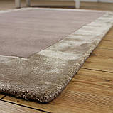 Комбіновані килими з вовни та віскози бежеві, фото 2
