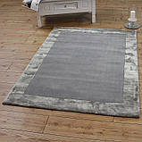 Комбіновані килими з вовни та віскози срібного кольору, фото 2