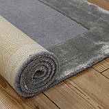 Комбіновані килими з вовни та віскози срібного кольору, фото 6