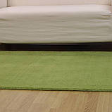 Однотонний вовняний килим з Індії зеленого кольору, фото 3