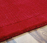 Однотонний товстий червоний вовняний килим з Індії, фото 2