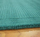 Бірюзовий однотонний килим із блискучим кантом, фото 3