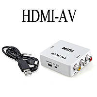 HDMI — AV1080 (Тюльпани RCA) конвертер адаптер перехідник FullHD для PS2, T2, андроїд і супутникових приставок
