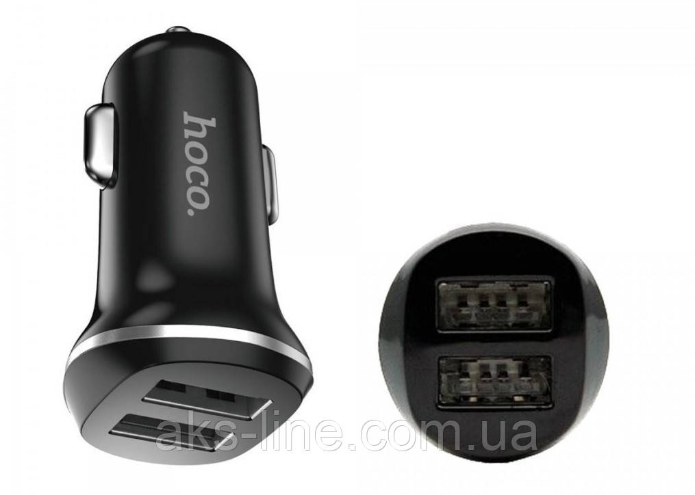 Автомобільний зарядний пристрій Hoco Z1 2.1 А 2 USB (Black) 