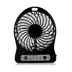 Портативний USB міні-вентилятор з акумулятором Portable Mini Fan Black N