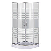 S-90/15 (2), Sansa, душова кабіна 90 х 90 см, рама сатин, скло прозоре-lines