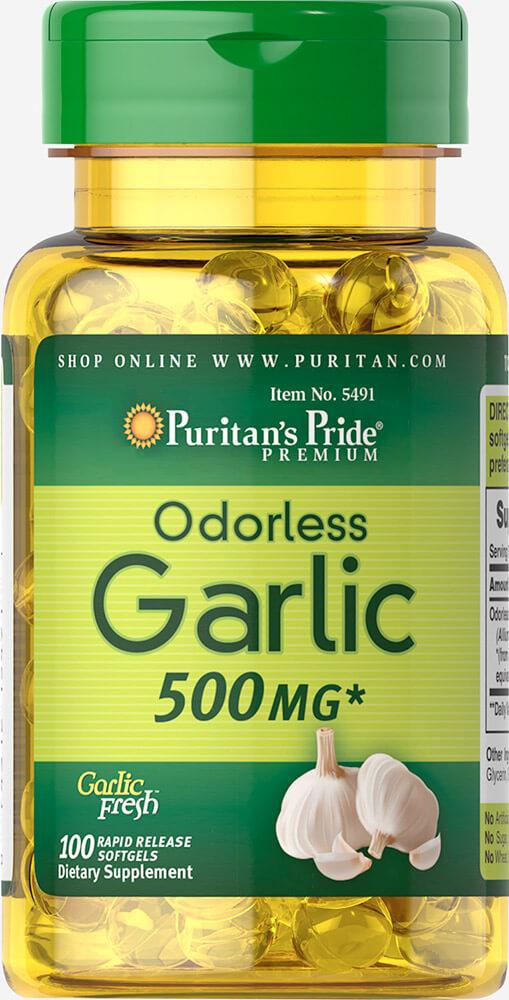 Odorless Garlic 500 mg Puritan's Pride, 100 капсул