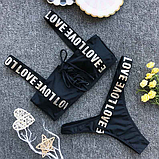 Сексуальний чорний роздільний жіночий купальник, бразиліана, з топом, розмір L, фото 4