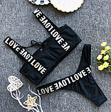 Сексуальний чорний роздільний жіночий купальник, бразиліана, з топом, розмір L, фото 5