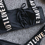 Модний чорний роздільний жіночий купальник, на шнурівці, труси бразиліана, розмір M, новинка сезону, фото 6