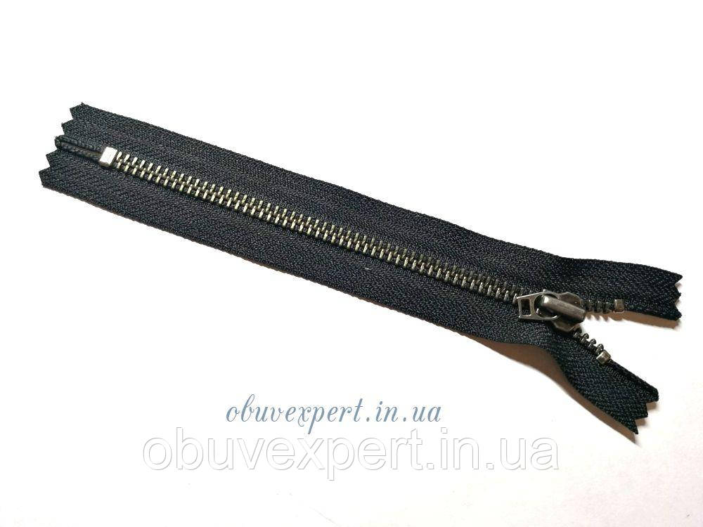Блискавка YKK №5, 16 см, цв. чорний, зуб нікель без підвіски