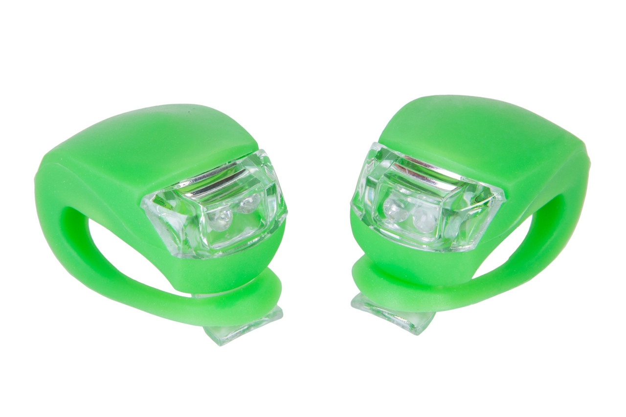 Мигалка 2 шт BC-RL8001 білий + фарбоване світло LED силіконове (зелений корпус), фото 1