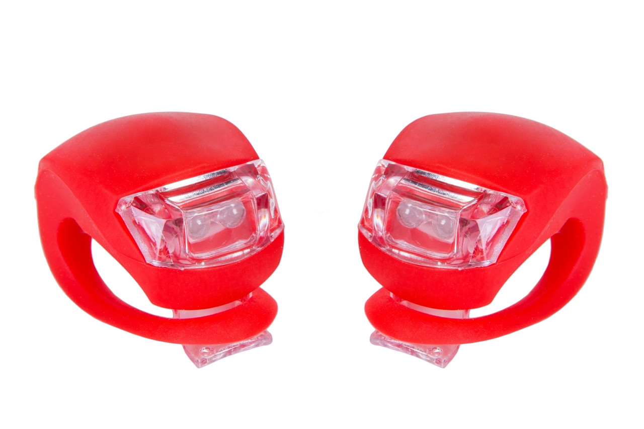 Мигалка 2 шт BC-RL8001 білий + фарбоване світло LED силіконове (червоний корпус)