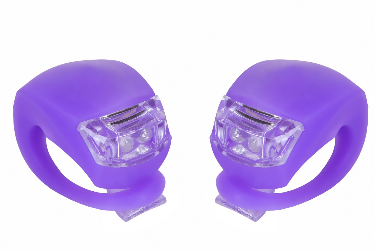 Мигалка 2 шт BC-RL8001 білий + фарбоване світло LED силіконове (фіолетовий корпус), фото 1