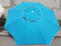 Пляжный зонт 2.0 м клапан и наклон. Плотная ткань. Тканевый чехол. Зонтик для пляжа от солнца Бирюза