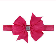 Дитяча малинова пов'язка для дівчинки - окружність 34-50см, розмір квітки 8,5 см