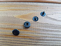 Кнопка металлическая Альфа 10мм. Турция цвет черный-никель (50 шт в упаковке)