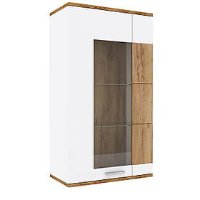 Вітрина навісна G 1Д у вітальню Candy Дуб Крафт Табако / Білий Матовий Blonski