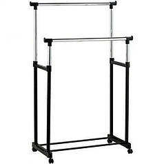 Телескопічна подвійна стійка, вішалка для одягу і взуття Double Pole Clothes Horse