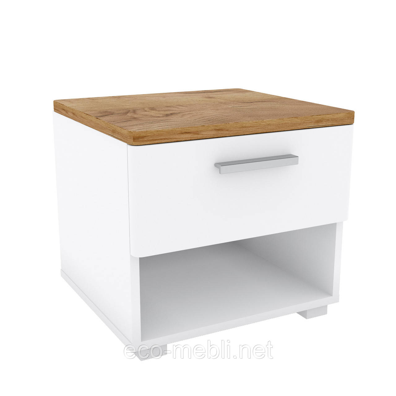 Приліжкова тумба J 1Ш в спальню Candy Дуб Крафт Табако / Білий Матовий Blonski, фото 1